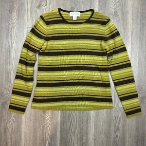 Casual Corner Annex Striped Crewneck Sweater Size L